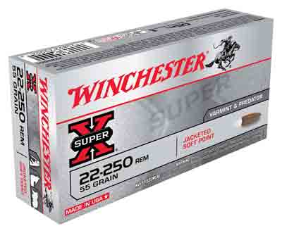 Winchester X222501 Super X Jacketed Soft Point JSP 55 Grain .22-250 Remington