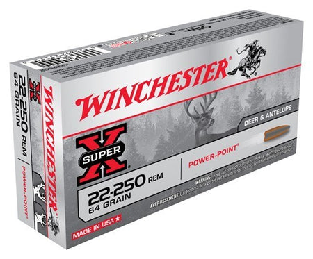 Winchester X222502 Super X Power-Point  64 Grain .22-250 Remington