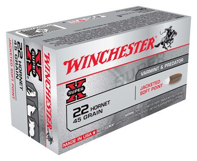 Winchester Super X .22 Hornet 45 gr JSP ammo