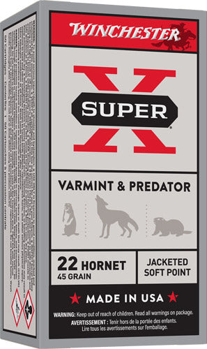 Winchester Super X .22 Hornet 45 gr JSP ammo
