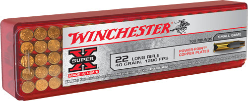 Winchester X22LRPP1 Super X Power-Point Copper Plated  40 Grain .22 Long Rifle