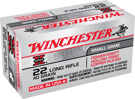 Winchester Super-X Power-Point .22 Long Rifle 40 gr JHP ammo