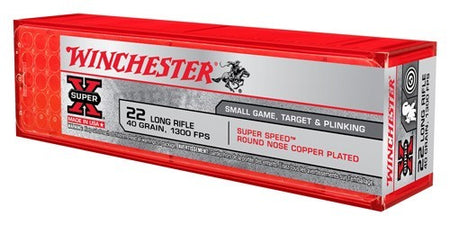 Winchester X22LRSS1 Super Speed Super X Super Speed Round Nose Copper Plated  40 Grain .22 Long Rifle