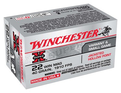 Winchester .22 Mag Rimfire Super-X 40gr JHP Ammo