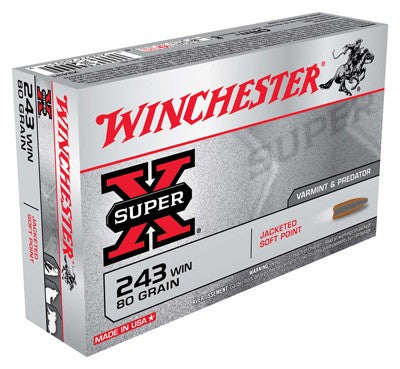 Winchester X2431 Super-X Jacketed Soft Point JSP 80 Grain .243 Winchester