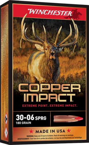 Winchester X3006CLF2 Copper Impact Copper Extreme Point Lead-Free  180 Grain .30-06 Springfield