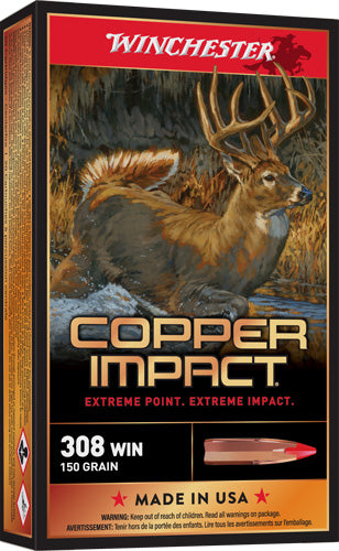 Winchester X308CLF Copper Impact Copper Extreme Point Lead-Free  150 Grain .308 Win / 7.62x51mm