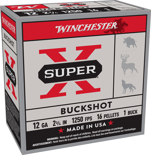 Winchester Super-X 16 Pellets 12 Gauge 2.75 in / 2.75 in #1 Buck 1-3/5 oz