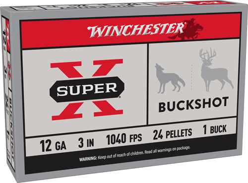 Winchester Super X 24 Pellets 12 Gauge 3 in / 3 in #1 Buck 2-2/5 oz