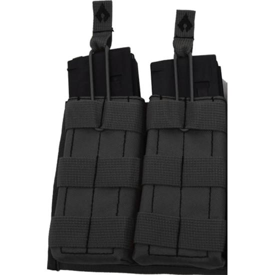 Advance Warrior Solutions Open Top Double Mag Pouch MOLLE Black