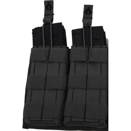 Advance Warrior Solutions Open Top Double Mag Pouch MOLLE Black