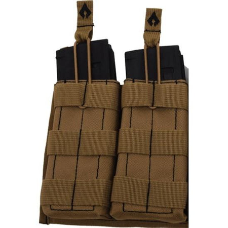 Advance Warrior Solutions Open Top Double Mag Pouch MOLLE Tan