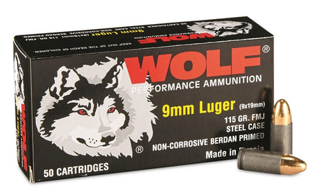 Wolf Performance 9mm Luger / Parabellum 115 gr FMJ ammo
