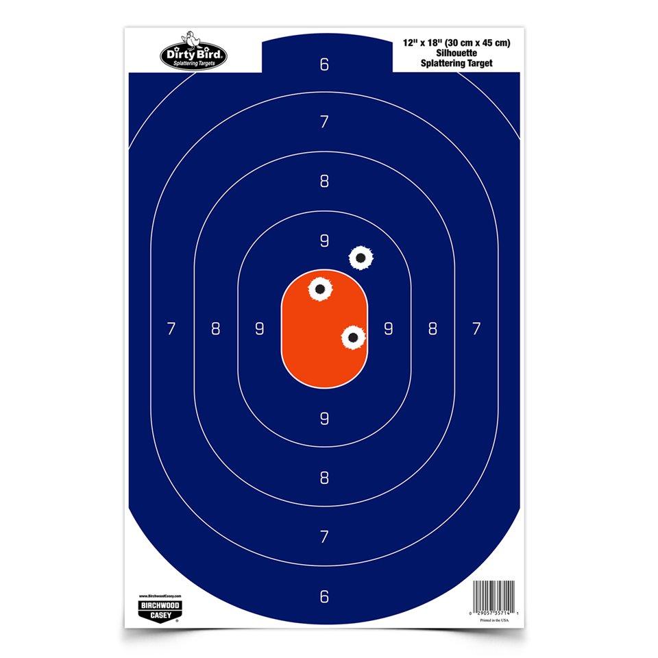 Birchwood Casey Dirty Bird Silhouette Paper Target 12x18 Blue/Orange 50-Pack