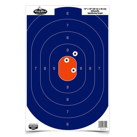 Birchwood Casey Dirty Bird Silhouette Paper Target 12x18 Blue/Orange 50-Pack