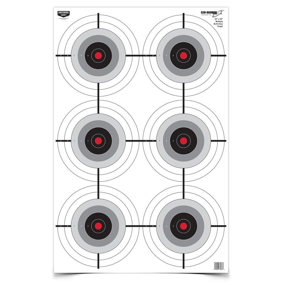 Birchwood Casey Eze-Scorer Multiple Bull's-Eye Paper Target 23x35 Inch 5-Pack