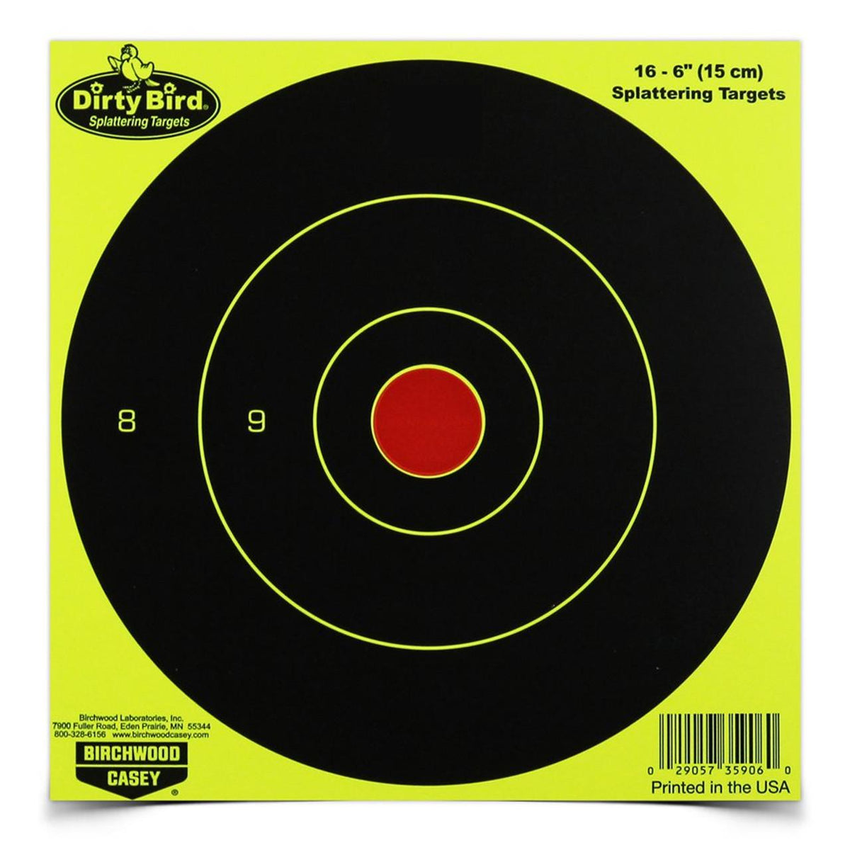 Birchwood Casey Dirty Bird 6" Yellow Bull's Eye Splatter Targets 100-Pack