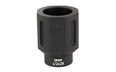 Battle Arms Development Hex FlashCan Blast Diverter, 9MM, 1/2x28 Threaded, Black Anodized
