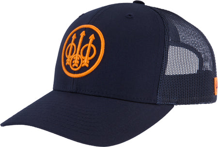 Beretta Straightpull Trucker Cap Circle Patch Mesh Back Navy