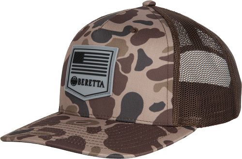 Beretta PM Trucker Cap R112 Rubber Patch Brown Duck Camo