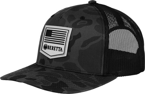 Beretta PM Trucker Cap Rubber Patch Black Duck Camo