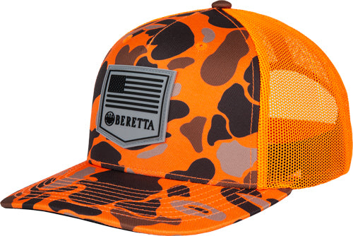 Beretta PM Trucker Cap R112 Rubber Patch Blaze Duck Camo