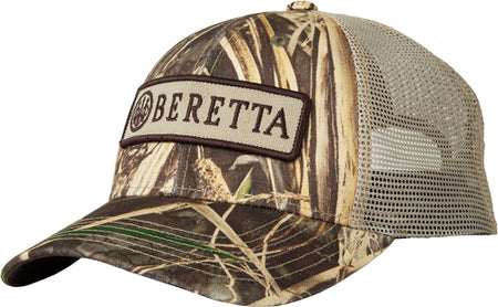 Beretta Patch Trucker Cap Rectangular Patch Mesh Back RT Max-7 Camo