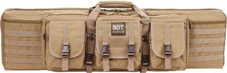Bulldog 42-Inch Double Tactical Gun Case 3 Large Access Pockets Tan