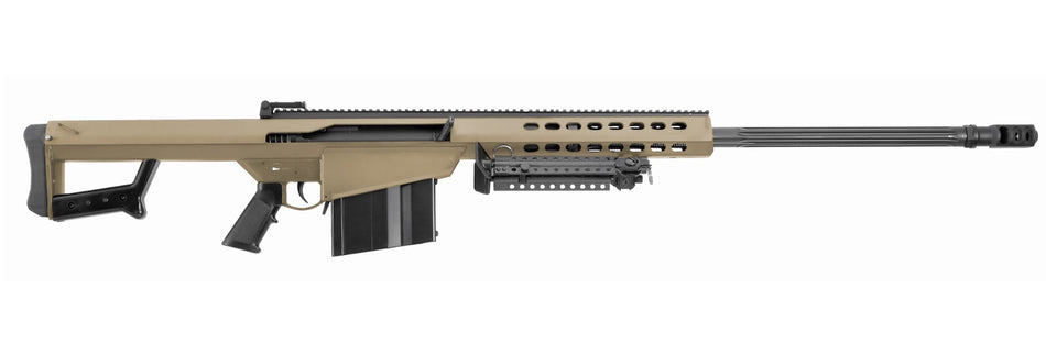Barrett 14031 M82A1 50 BMG 10+1 29" Fluted Barrel, Flat Dark Earth Cerakote Steel Receiver, M1913 Picatinny Acc. Rail, FDE Synthetic Stock w/Sorbothane Recoil Pad, Includes Hard Carry Case