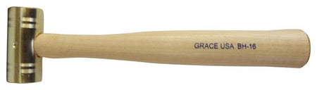 Grace USA 16 oz Brass Head Hammer with Hickory Handle USA Made