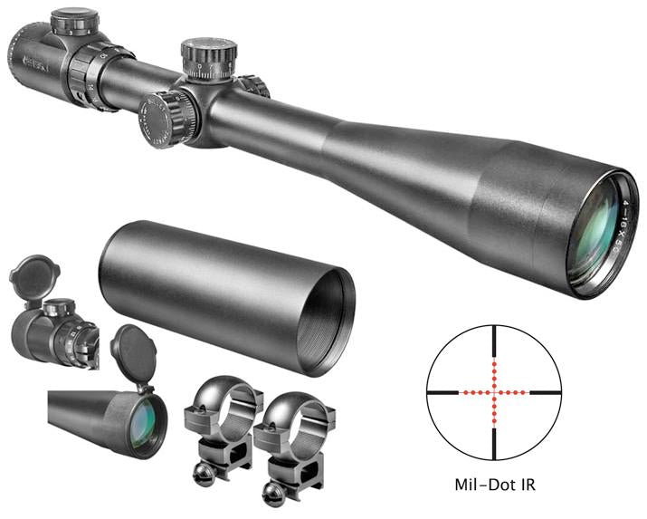 Barska IR SWAT 6-24x44mm Rifle Scope 30mm Illuminated Mil-Dot Matte Black