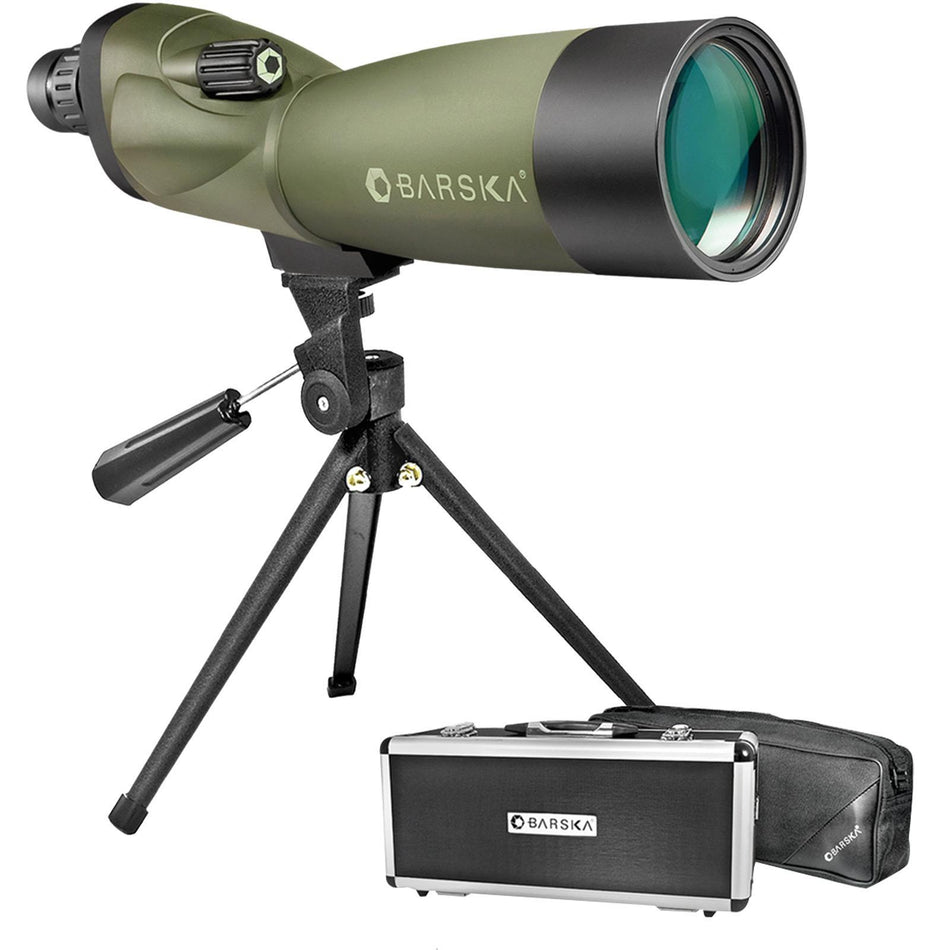 Barska Blackhawk WP Spotting Scope with Tripod Soft & Hard Case - 20-60x60mm Matte