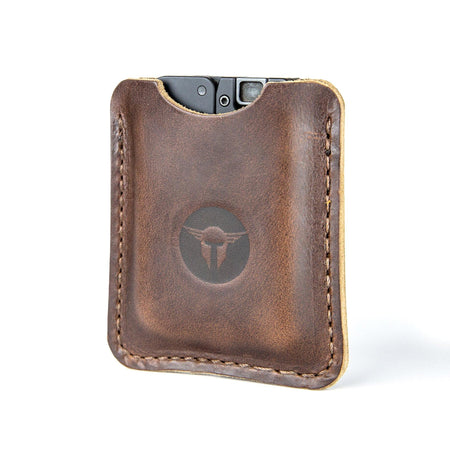 Life Card Leather Carry Sleeve Dark Brown