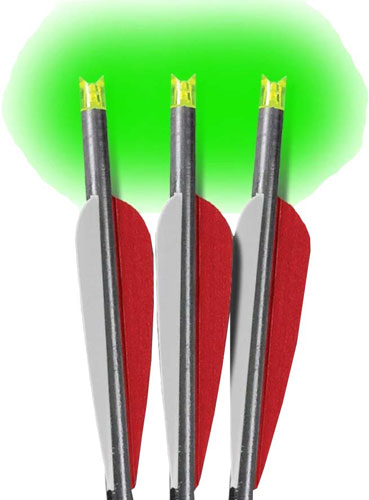 Lumenok Crossbow Arrow 22" Barnett Headhunter Green Crescent Lighted Nock 3-Pack