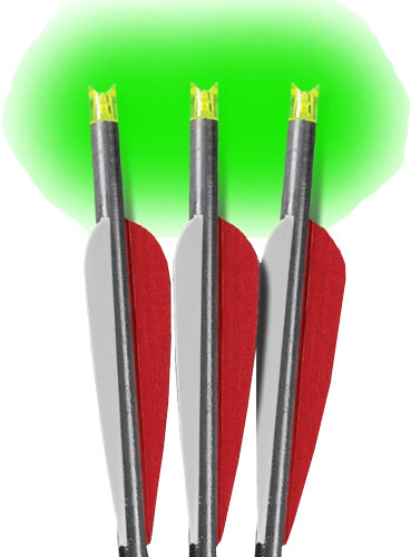 Lumenok Crossbow Arrow 20" Barnett Headhunter Green Crescent Lighted Nock 3-Pack