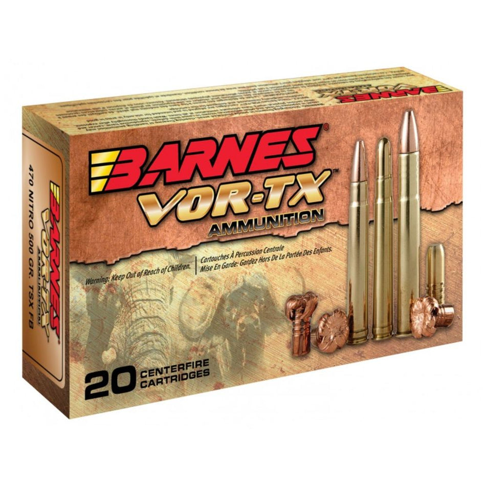 Barnes VOR-TX Safari .470 Nitro Express 500 gr Solid ammo