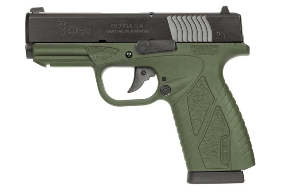 CONCEAL CARRY 9MM OD GRN 8+1 1WO MAGAZINES / PICATINNY RAIL