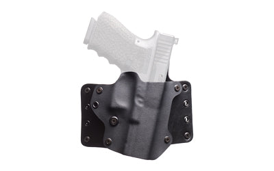 BlackPoint Tactical Leather Wing OWB Holster for Glock 19/23/32, Right Hand, Black Kydex & Leather, 1.75" Belt Loops, 15° Cant 100079