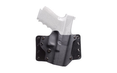 BlackPoint Tactical Leather Wing OWB Holster for Glock 17/22/31, Right Hand, Black Kydex & Leather, 1.75" Belt Loops, 15° Cant 100080