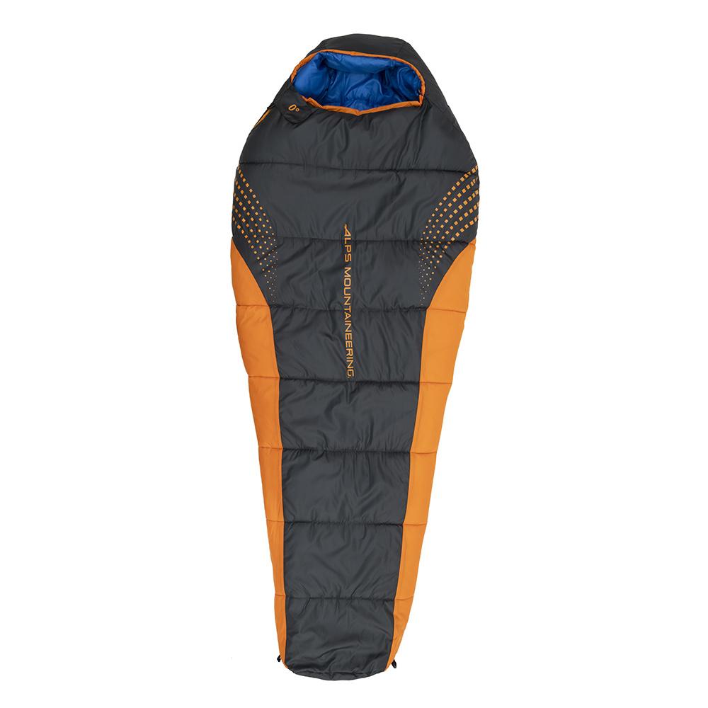 Alps Mountaineering Blaze 0-Degree Regular Mummy Sleeping Bag 32x80 Charcoal/Orange