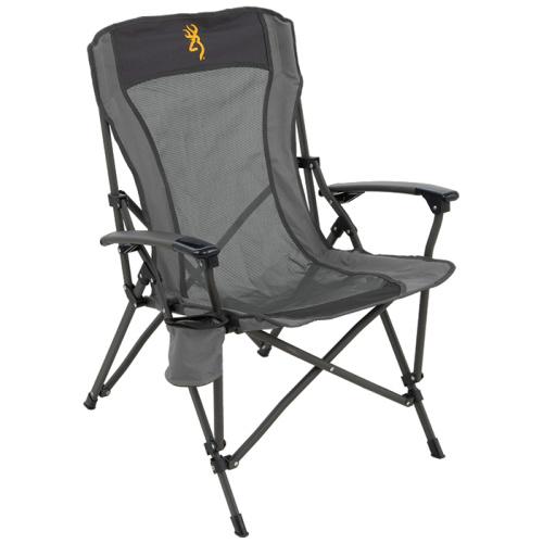 Browning Fireside Gold Buckmark Folding Chair Charcoal Grey