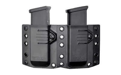 Bravo Concealment Double Magazine Pouch, Size Small, 1.5" Belt Loops, Fits Glock 43 and M&P Shield, Black