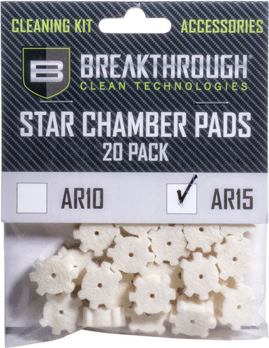 Breakthrough AR-15 Star Chamber Cleaning Pad 20-Pack with 8-32 Adapter