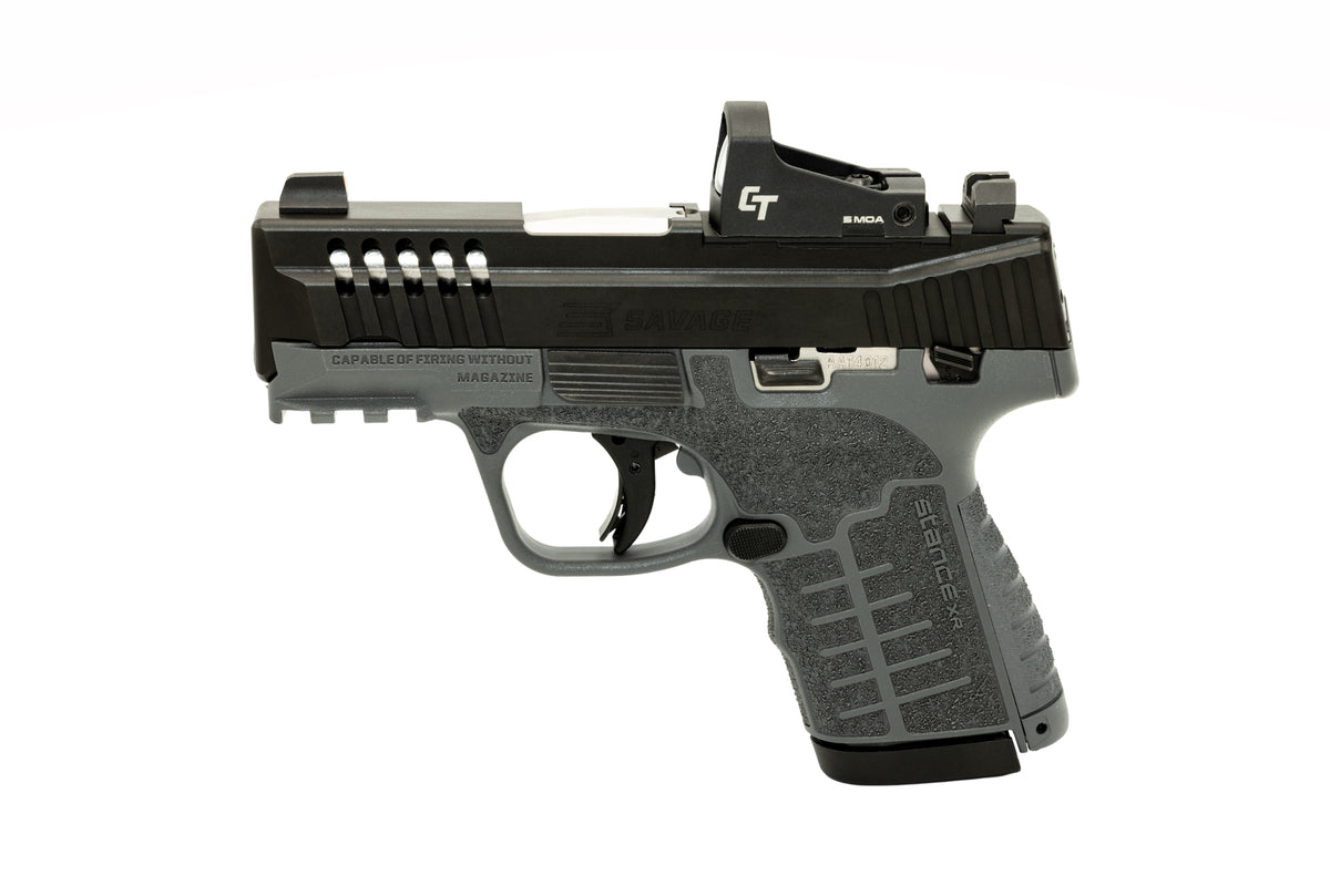 Savage Arms 67060 Stance XR 9mm 13+1 3.20" Natural Black Nitride Ported Stainless Steel Slide Gray Glass Filled Nylon Grip Ambidextrous