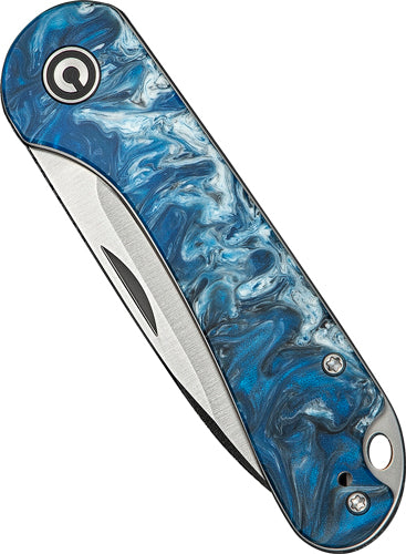 CIVIVI Elementum Slip Joint Folding Knife 2.9" Blue Ocean Handle Satin Blade