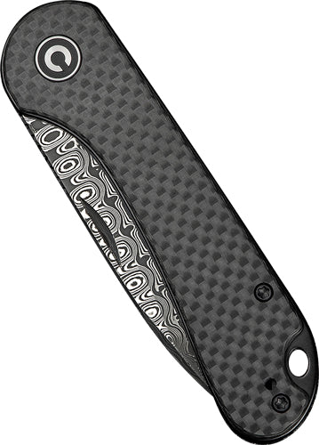 CIVIVI Elementum Slip Joint Folding Knife 2.9" Carbon Fiber Handle Damascus Blade