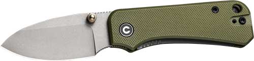 CIVIVI Baby Banter Folding Knife 2.34" Gray Stonewash Blade Green G10 Handle