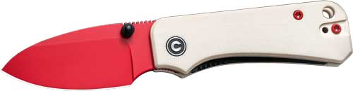 CIVIVI Baby Banter Folding Knife 2.34" Red Blade Ivory G10 Handle Linerlock