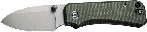CIVIVI Baby Banter Folding Knife 2.34" Gray Stonewash Blade Green Micarta Handle