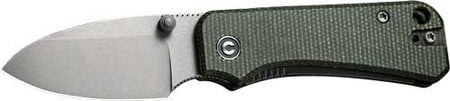 CIVIVI Baby Banter Folding Knife 2.34" Gray Stonewash Blade Green Micarta Handle